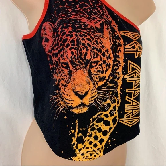 Def Leppard Cheetah Graphic One Shoulder Tee Various Sizes New With Tags - Picture 4 of 11